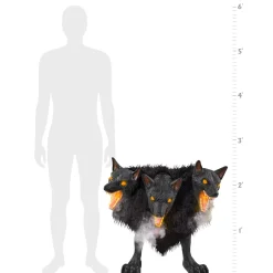 2 Ft 7 In Cerberus Three Headed Dog Animatronic