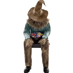 4 Ft 6 In Scary Sitting Scarecrow Animatronic
