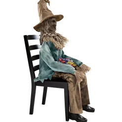 4 Ft 6 In Scary Sitting Scarecrow Animatronic