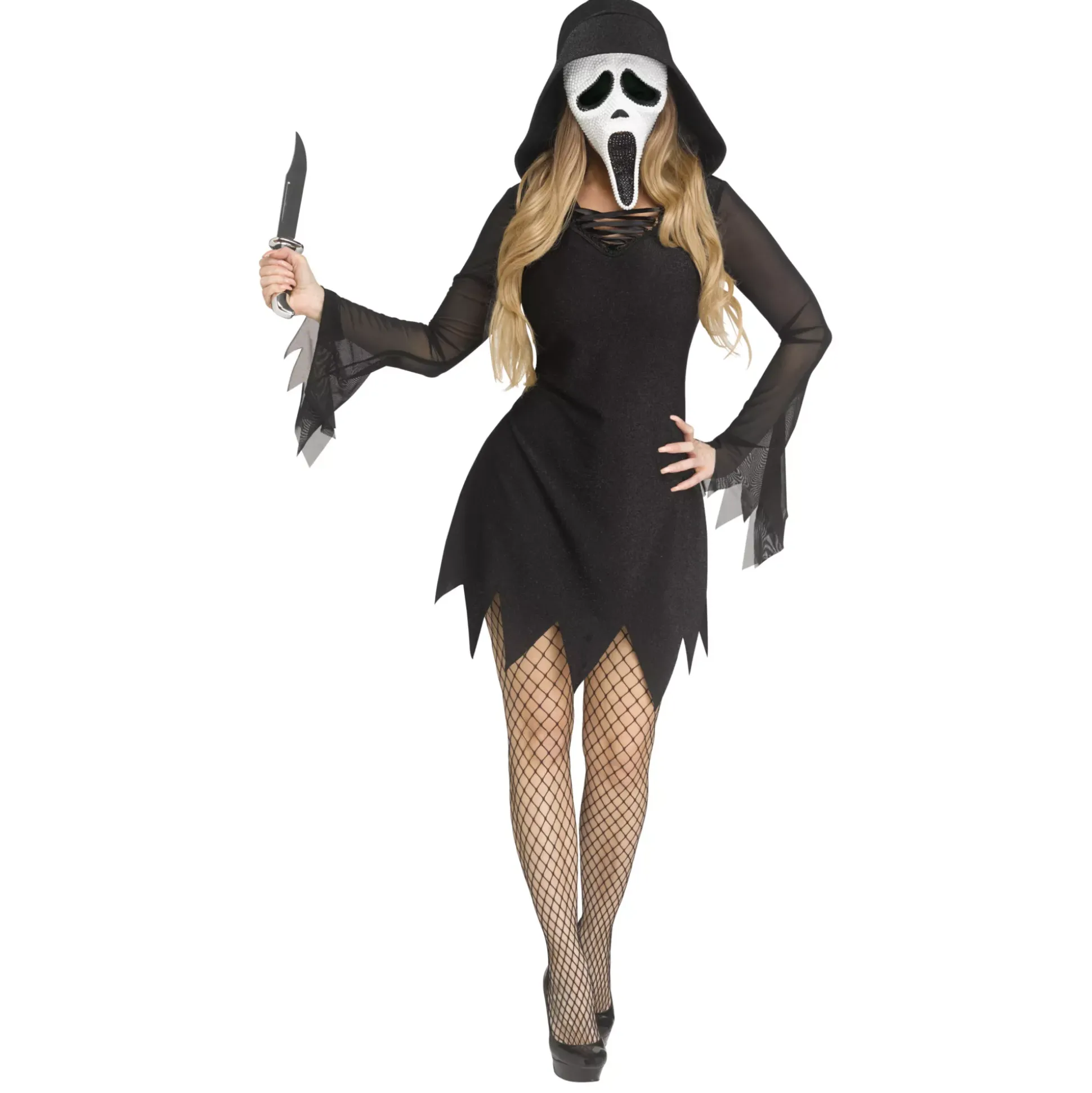 Adult Ghost Face Bling Dress Costume