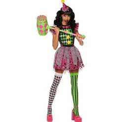 Adult Neon Clown Costume
