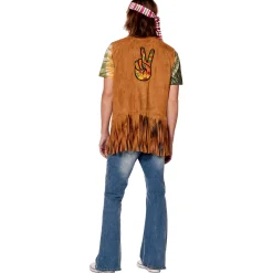 Adult Peace Hippie Fringe Vest