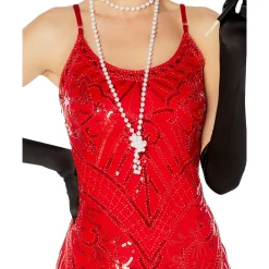 Adult Red Sequin Flapper Dress