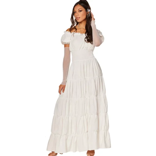 Adult White Peasant Dress