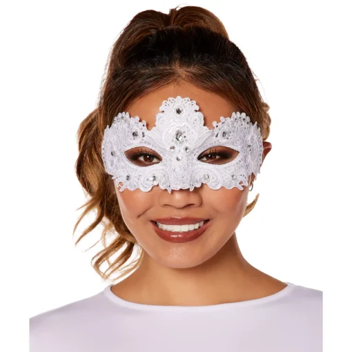 Angel White Lace Eye Half Mask