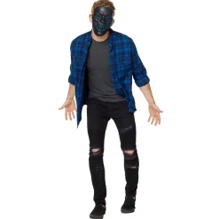 Black and Blue EL Wire Half Mask