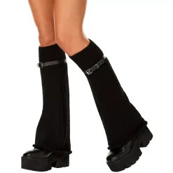 Black Buckle Leg Warmers