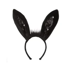 Black Sequinned Trimmed Bunny Ears