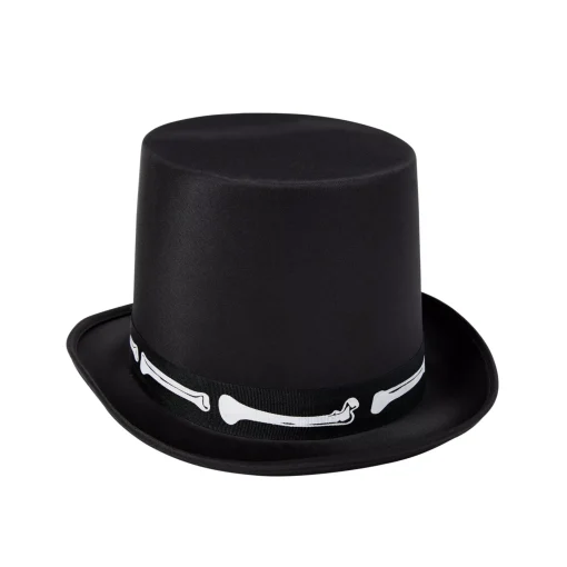 Black Skeleton Top Hat - Deluxe