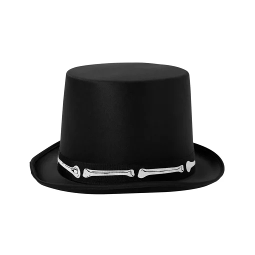 Black Skeleton Top Hat - Deluxe