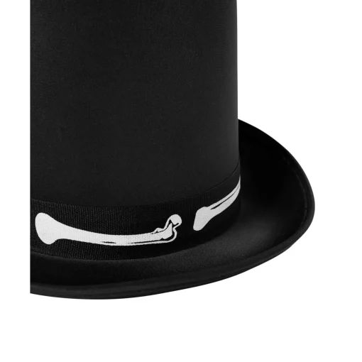 Black Skeleton Top Hat - Deluxe