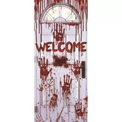 Bloody Handprints Welcome Door Cover