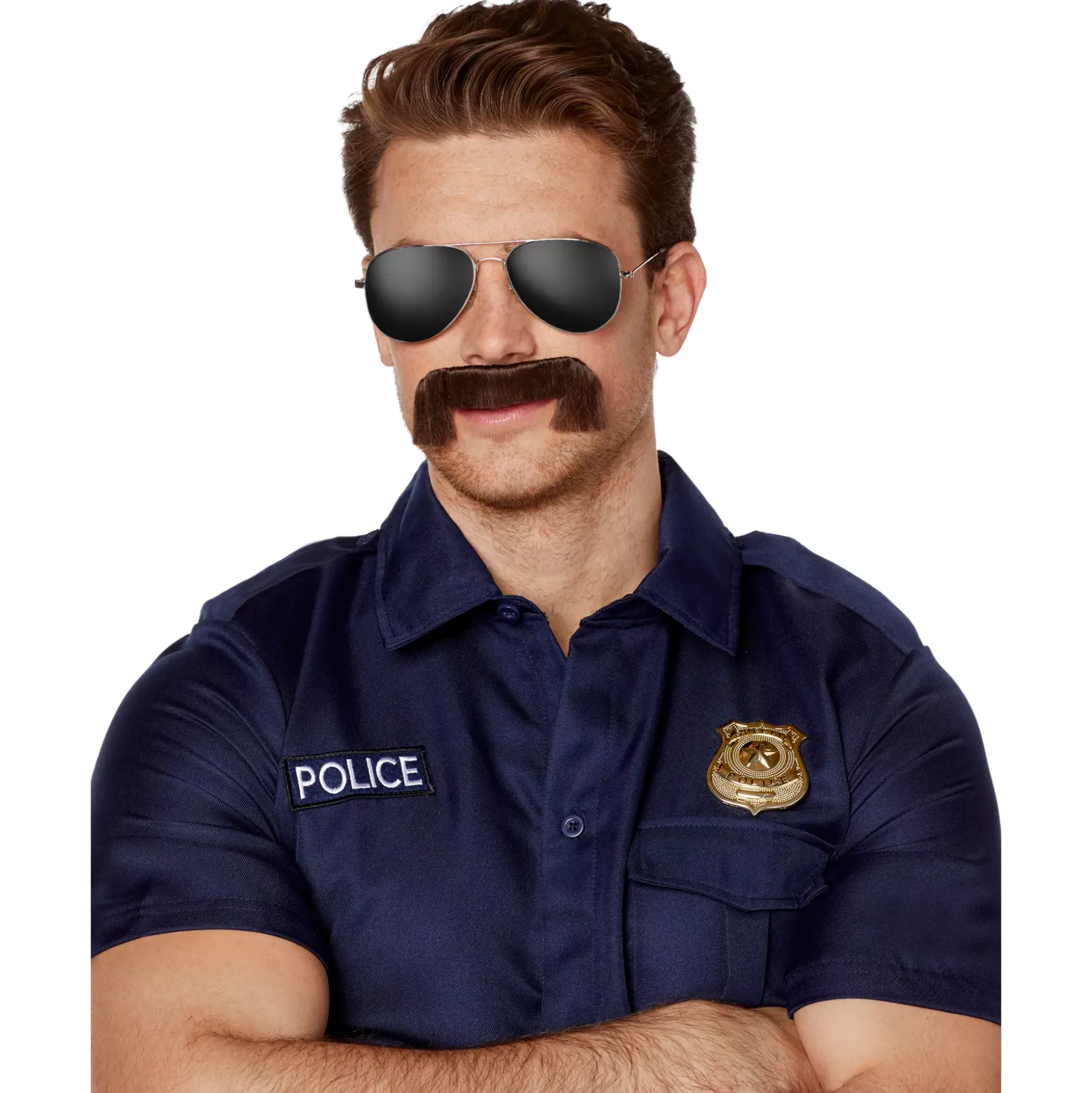 Brown Cop Mustache