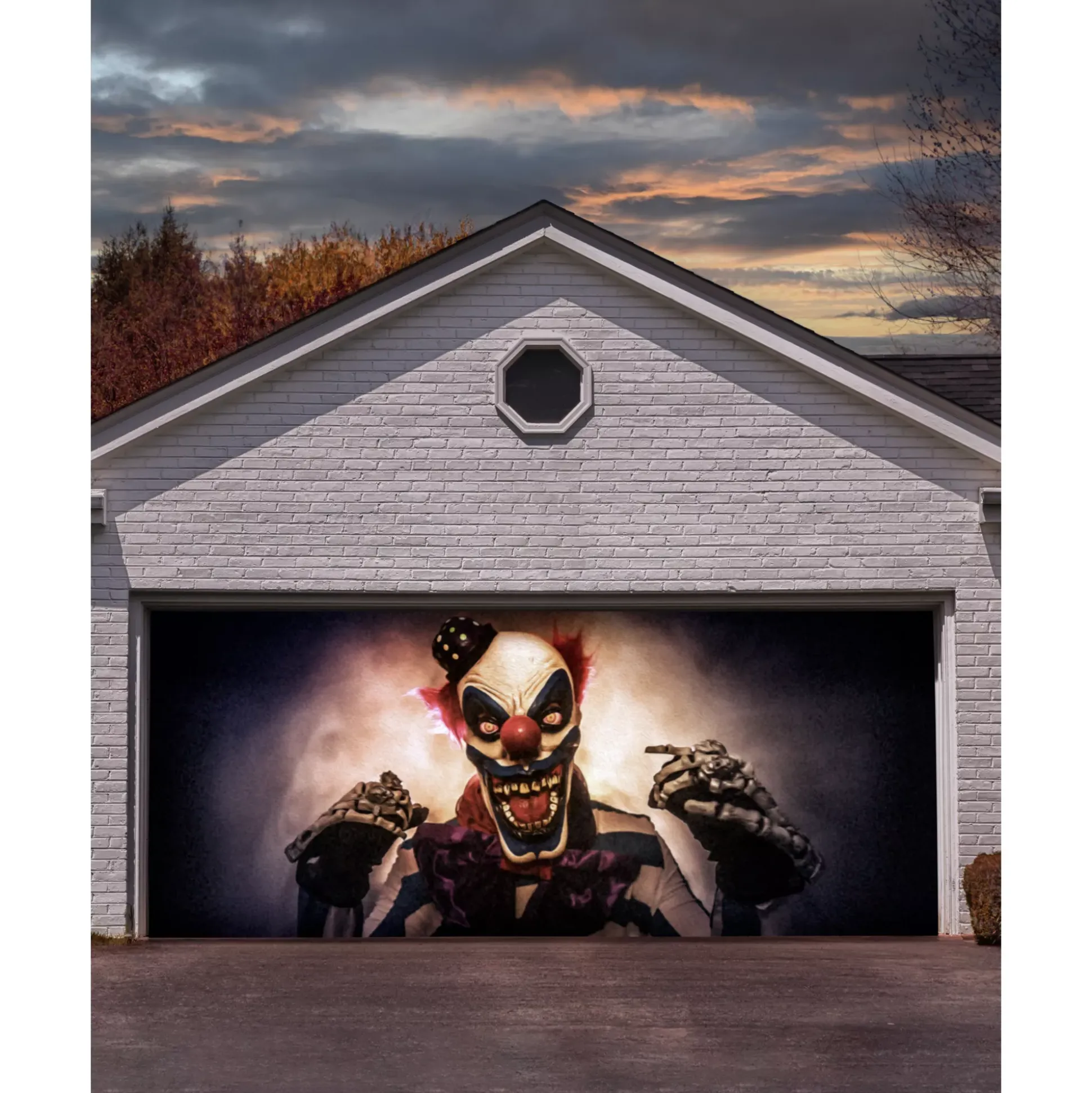 Creepy Carney Garage Double Door Cover