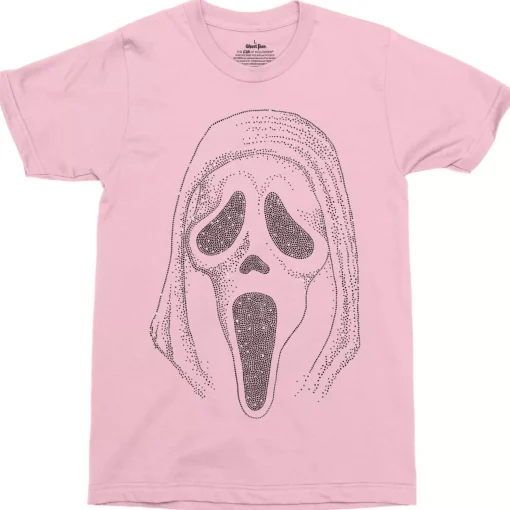 Ghost Face Pink Rhinestone T Shirt
