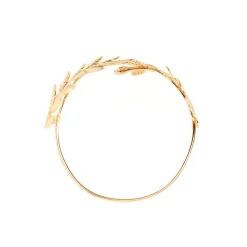 Goldtone Leaf Arm Cuff