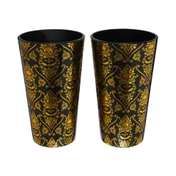 Gothic Noir Skull Glass Set 2 Pack - 16 oz.