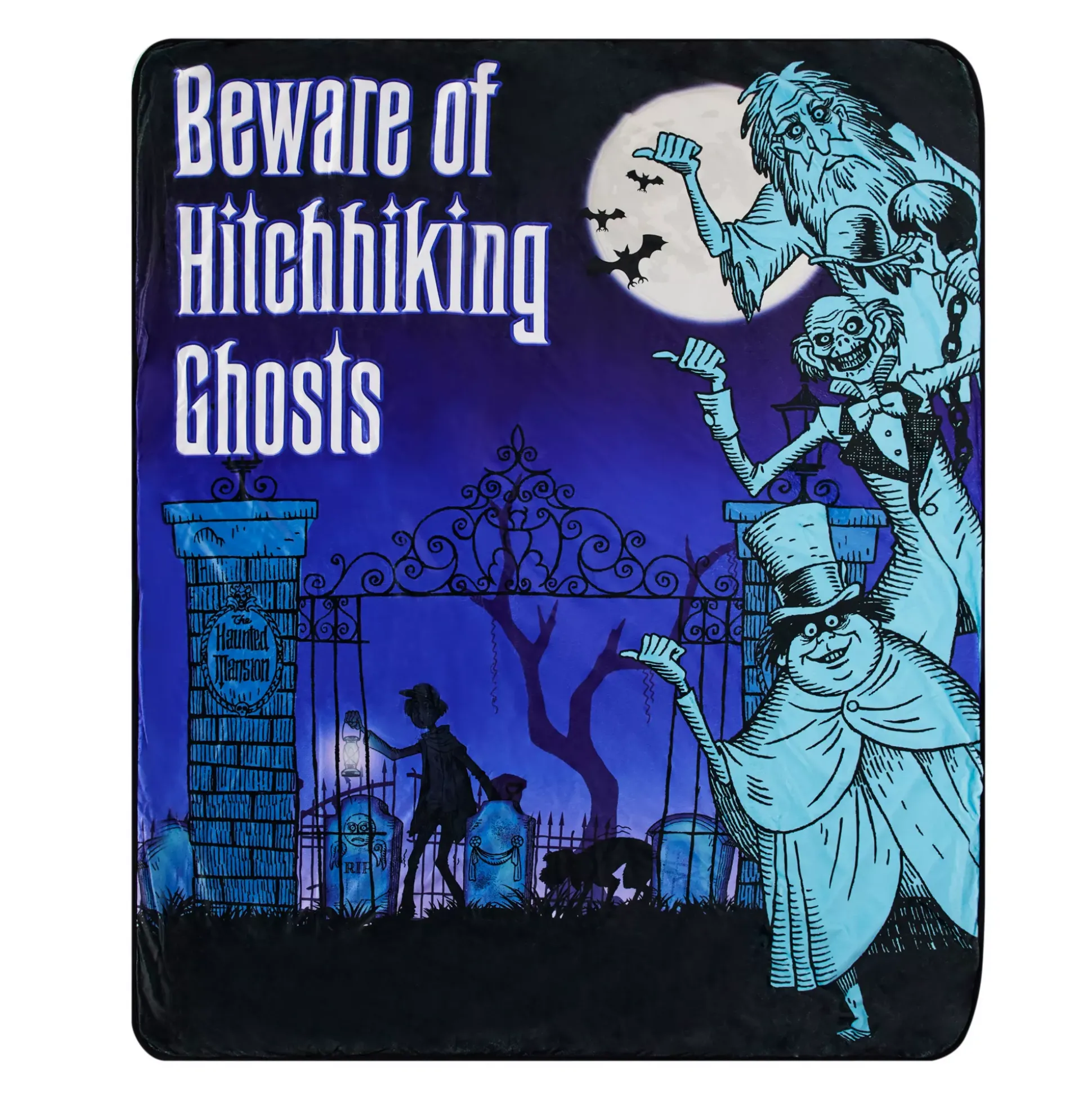 Hitchhiking Ghosts The Haunted Mansion Fleece Blanket - Disney