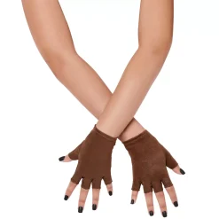 Kids Brown Fingerless Gloves