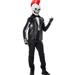 Kids Dark Rebel Punk Skeleton Costume