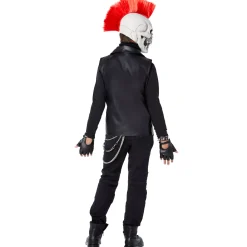 Kids Dark Rebel Punk Skeleton Costume