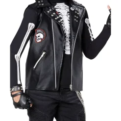 Kids Dark Rebel Punk Skeleton Costume