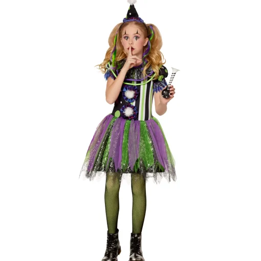 Kids Glow in the Dark Neon Clown Costume