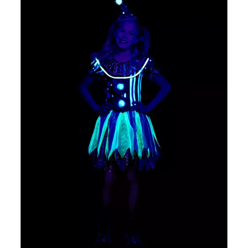 Kids Glow in the Dark Neon Clown Costume