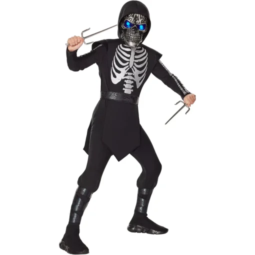 Kids Light-Up Skeleton Ninja Costume