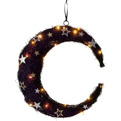 Light-Up Crescent Moon Wreath
