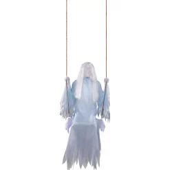 Light-Up White Swinging Girl Static Prop