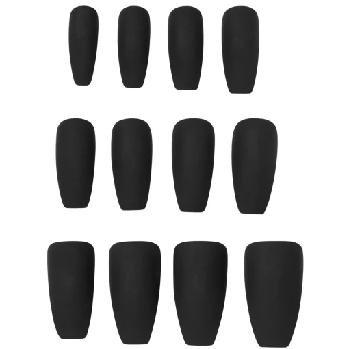 Matte Black Coffin Press On Nails