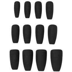 Matte Black Coffin Press On Nails