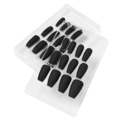 Matte Black Coffin Press On Nails