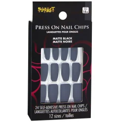 Matte Black Coffin Press On Nails