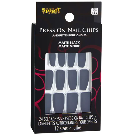 Matte Black Coffin Press On Nails