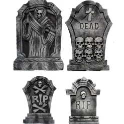 Multi-Pack Skull Tombstones - 4 Pack