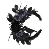 Mystical Arts Black Flower Crow Wreath