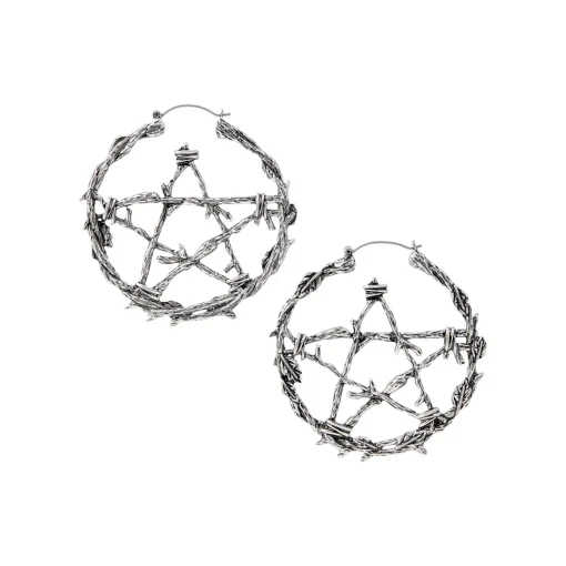 Pentagram Hoop Earrings