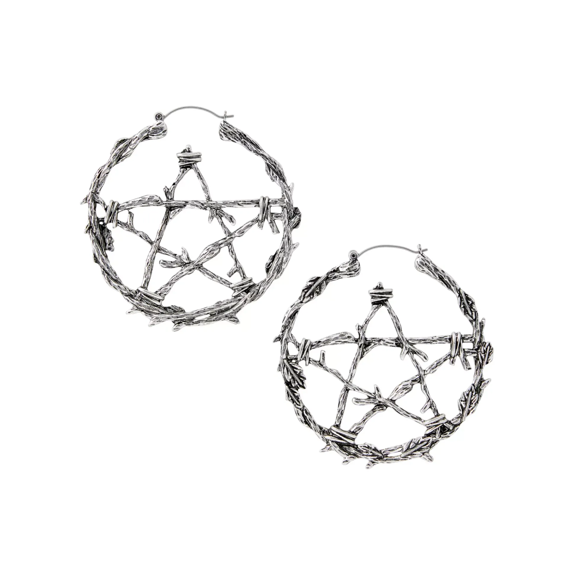 Pentagram Hoop Earrings
