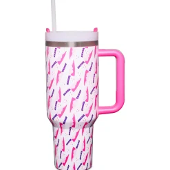 Pink Bloody Butcher Knife Travel Tumbler with Straw - 40 oz.