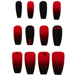 Red and Black Press On Nails