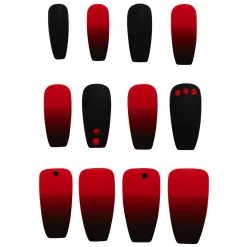 Red and Black Press On Nails