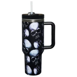 Skull Portable Travel Tumbler with Straw - 40 oz.