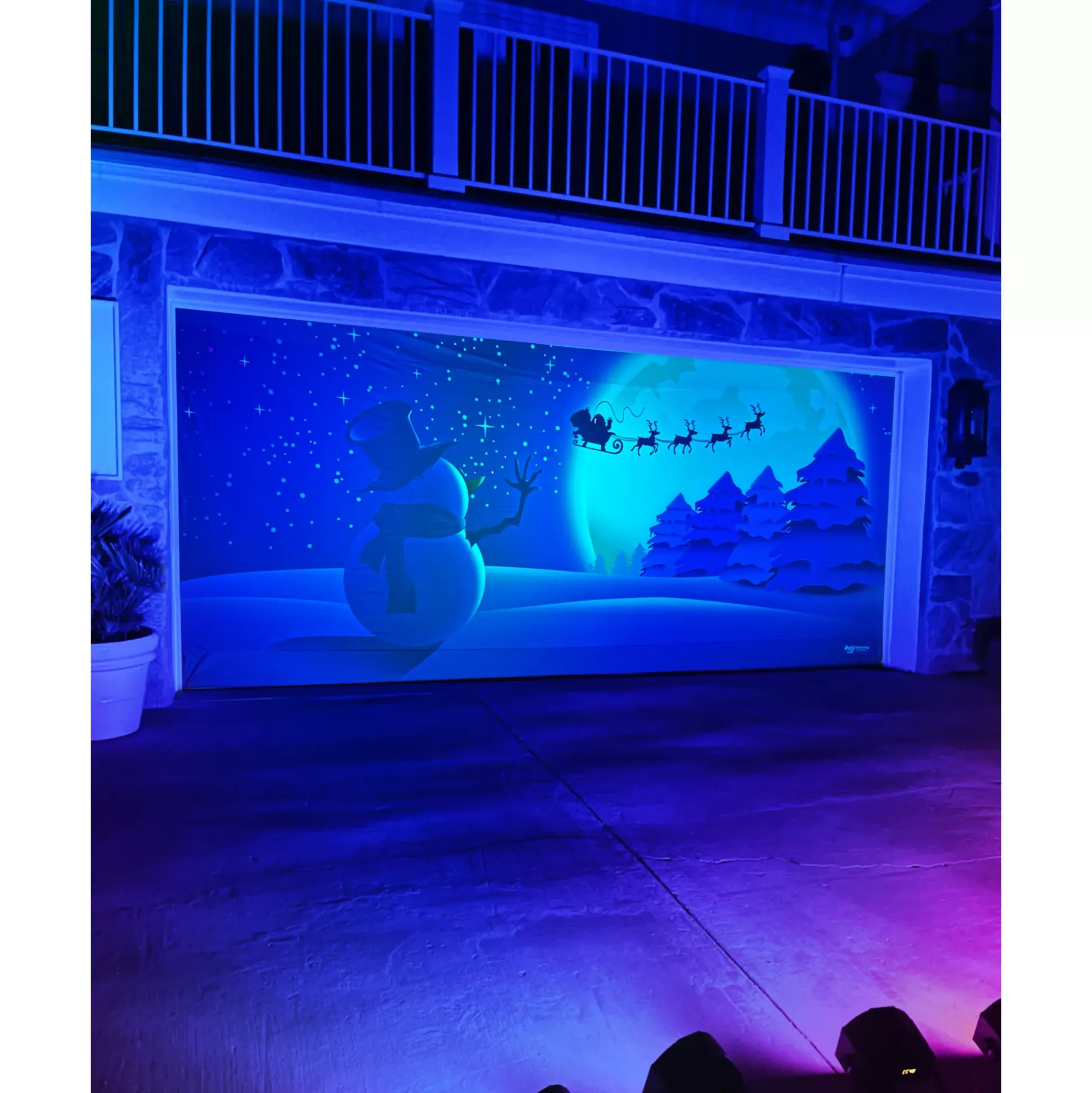 Snowman Garage Double Door Cover