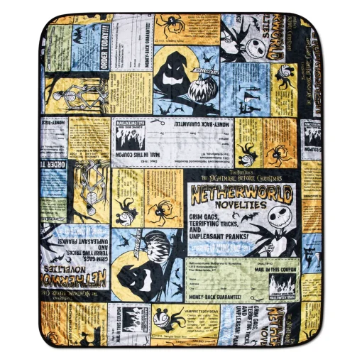 The Nightmare Before Christmas Comic Strip Fleece Blanket