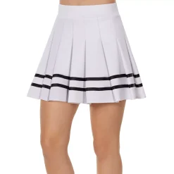 White Striped Pleated Cheerleader Skirt