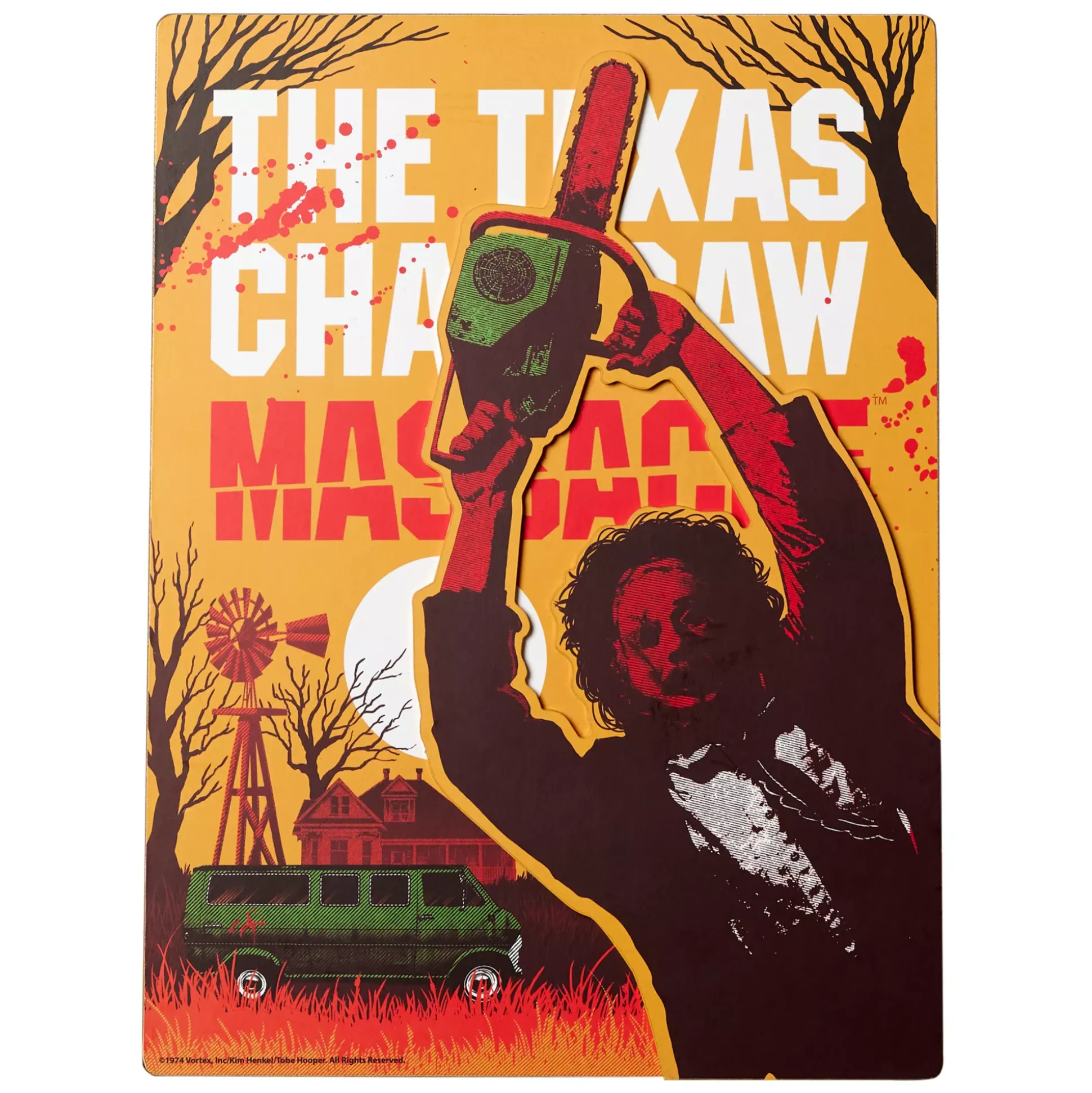 Yellow Leatherface Sign - The Texas Chainsaw Massacre